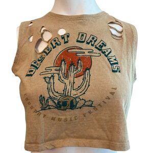 Recycled Threads Desert Dreams Small Tank Top Country Music Festival Thrashed